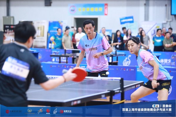 擒牛宝配资 乒坛角逐展现企业家风采，首届上海市省级异地商会乒乓球大赛举行